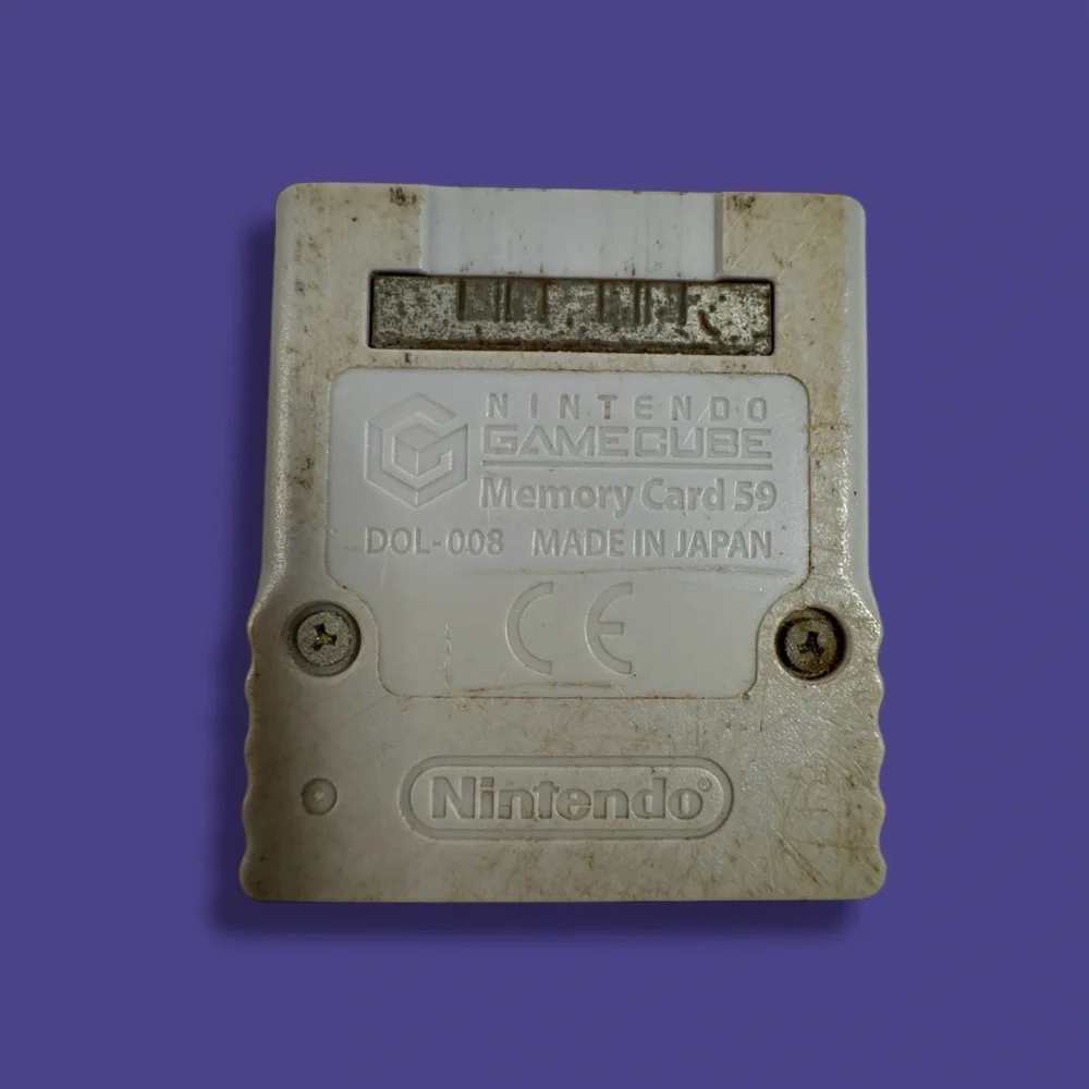 Official Nintendo Gamecube Memory Card 55 Blocks DOL-008 Gray OEM Genuine